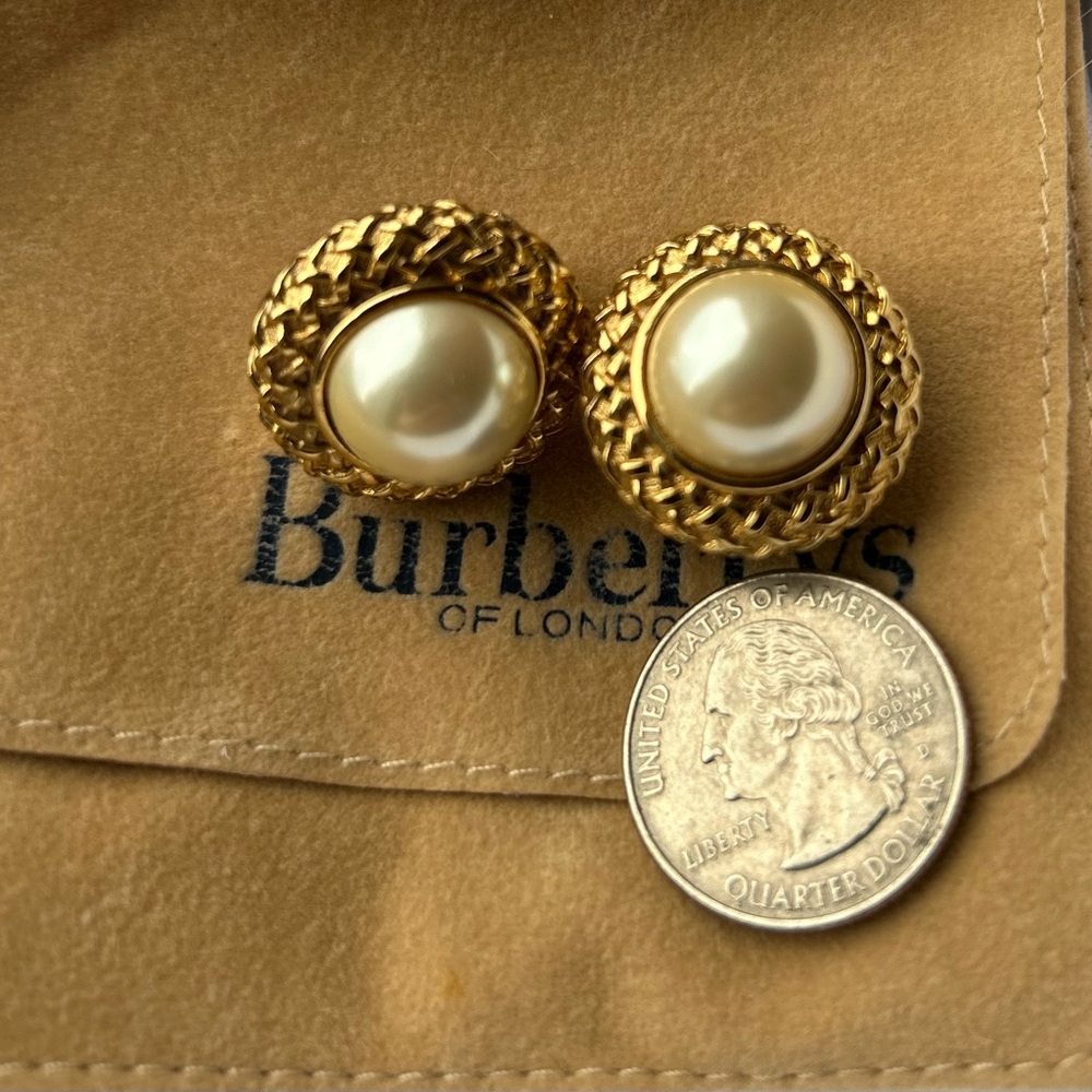 Sold Burberry Gold and Pearl Earrings